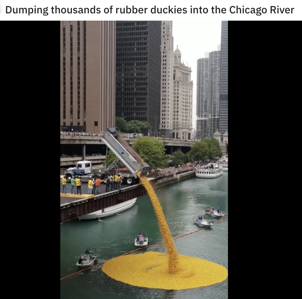 Captivating pictures - chicago riverwalk - Dumping thousands of rubber duckies into the Chicago River