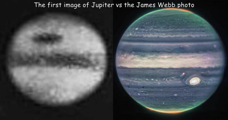 jupiter james webb - The first image of Jupiter vs the James Webb photo