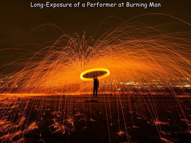 west end fire festival - LongExposure of a Performer at Burning Man