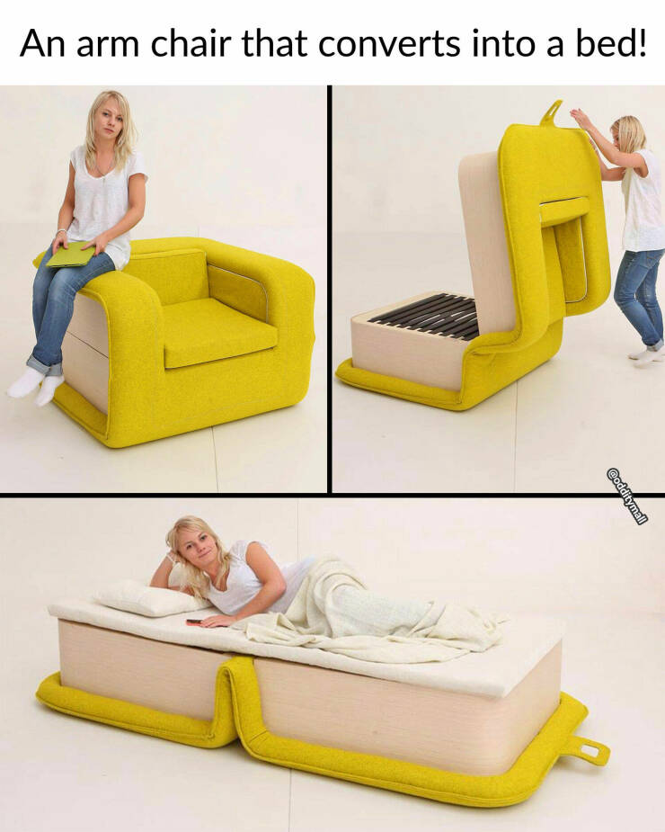 flop armchair - An arm chair that converts into a bed!