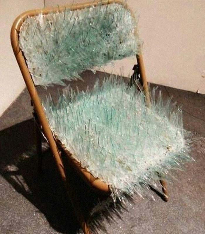 WTF Wednesday creepy pics - glass shard chair