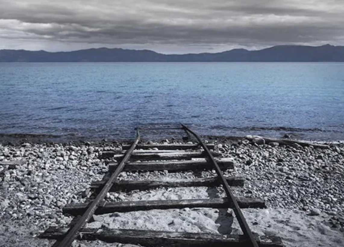 scary water - lake tahoe train tracks