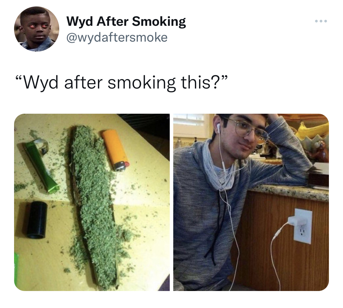 Funny and Fresh Tweets - you doing after smoking - Wyd After Smoking "Wyd after smoking this?" 12.