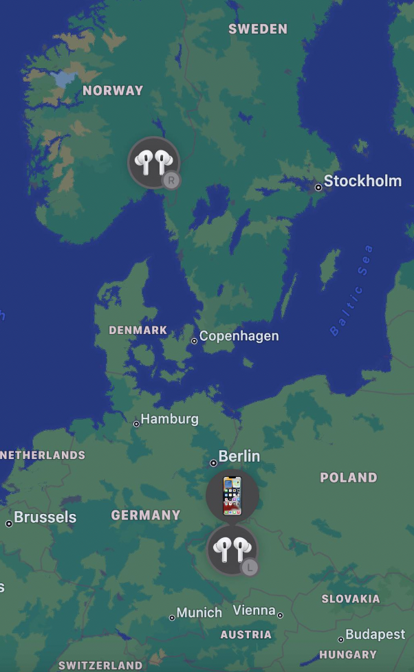 people having a crappy day - map - Norway Netherlands Brussels airpods