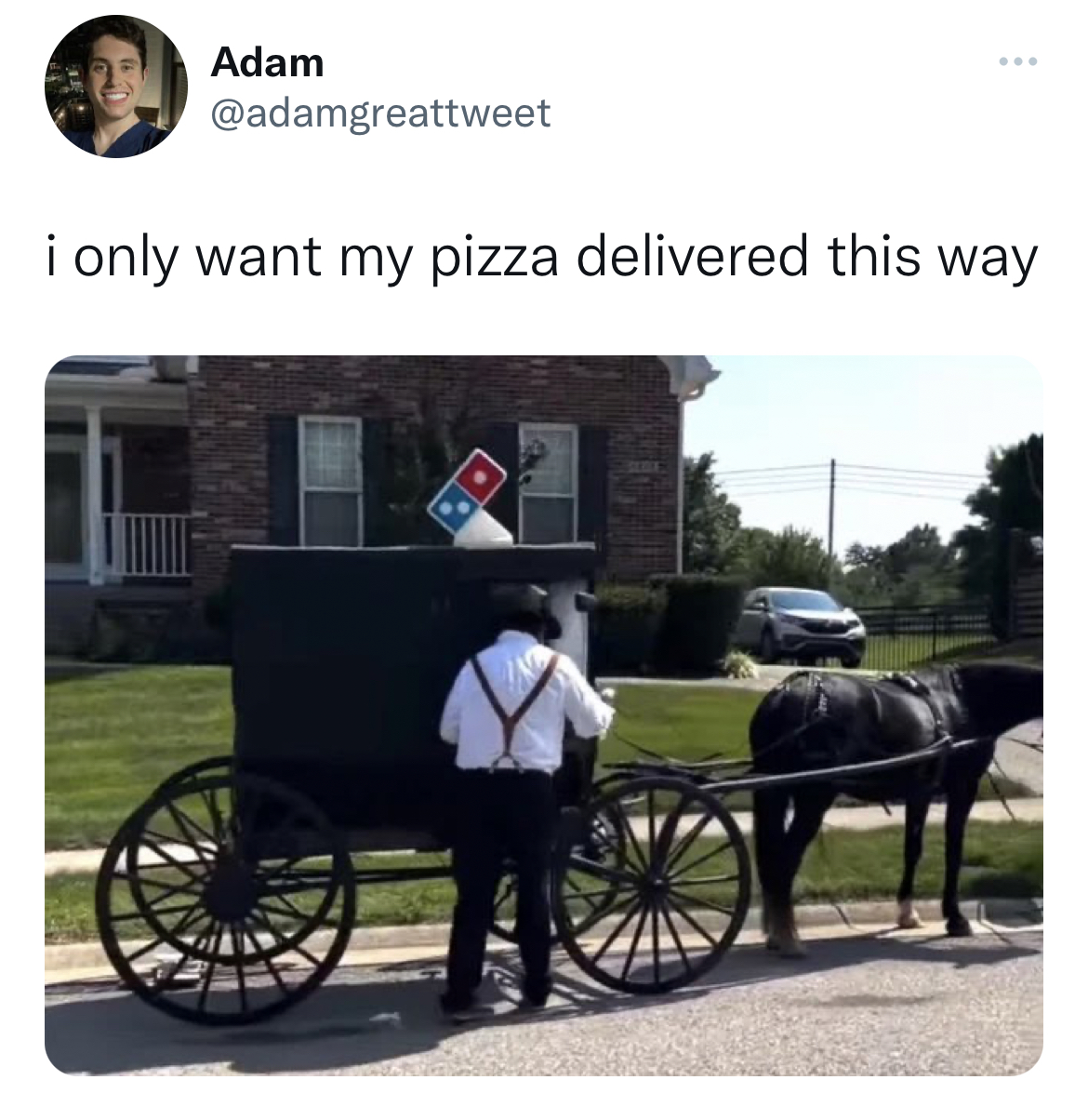 carriage - Adam i only want my pizza delivered this way