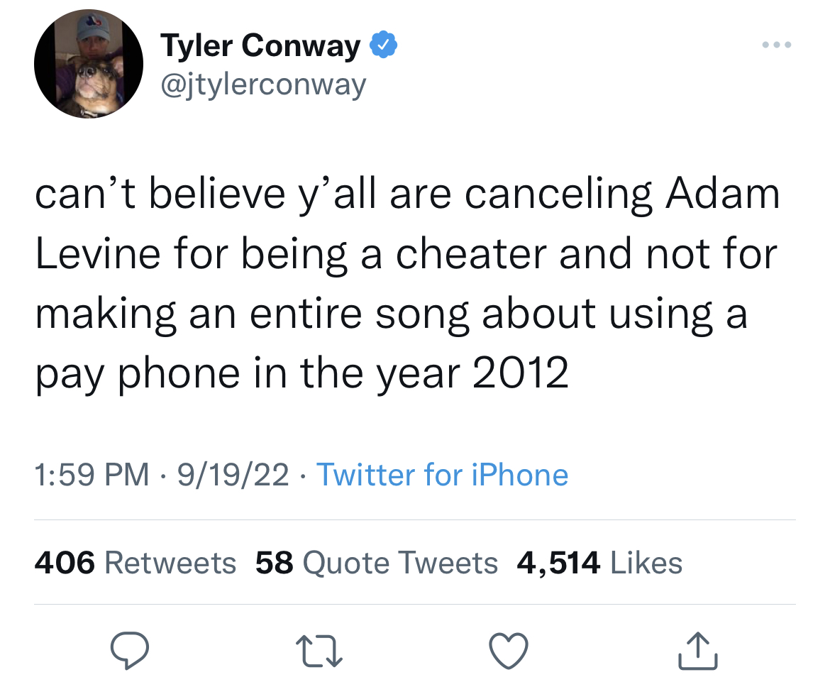 roe v wade overturned twitter - Tyler Conway can't believe y'all are canceling Adam Levine for being a cheater and not for making an entire song about using a pay phone in the year 2012 91922 Twitter for iPhone . 406 58 Quote Tweets 4,514 27