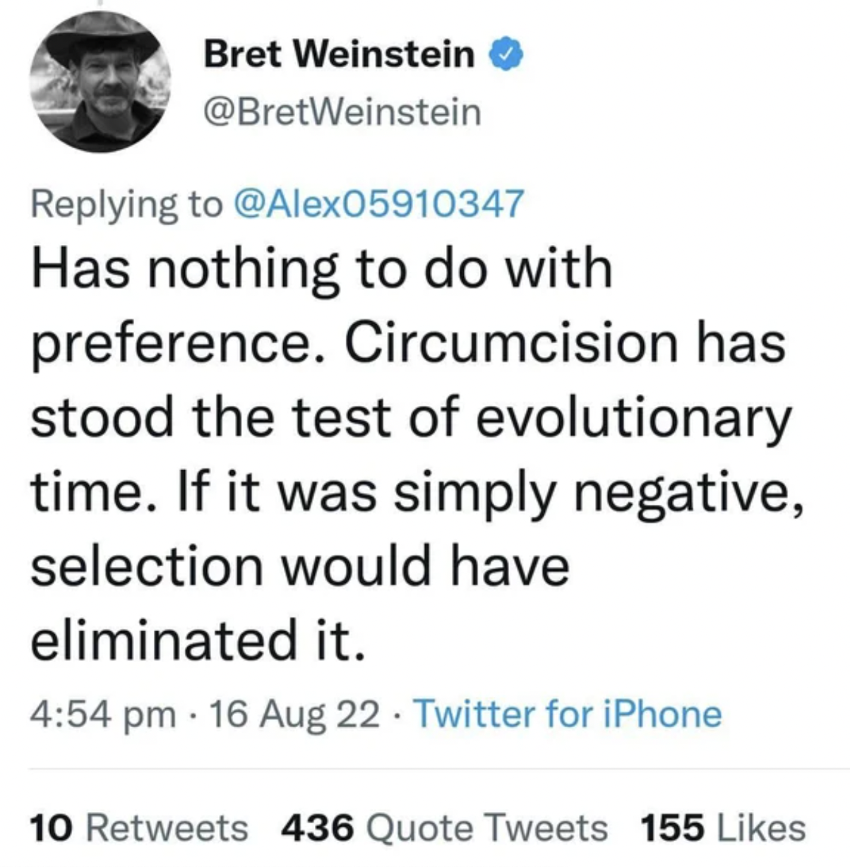 People who were confidently incorrect - Has nothing to do with preference. Circumcision has stood the test of evolutionary time. If it was simply negative, selection would have eliminated it.