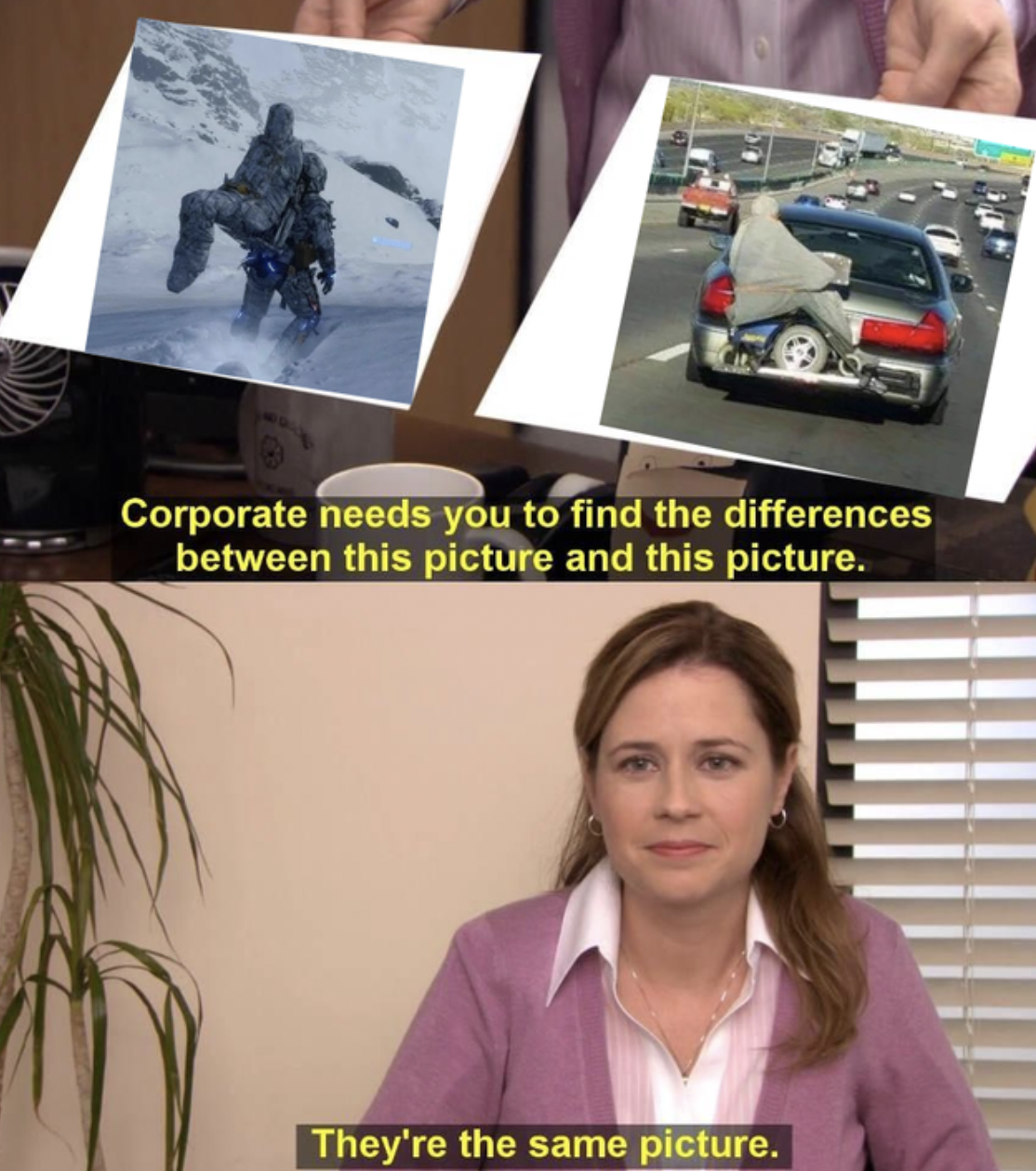 Gaming memes - lotus car meme - Corporate needs you to find the differences between this picture and this picture. They're the same picture.
