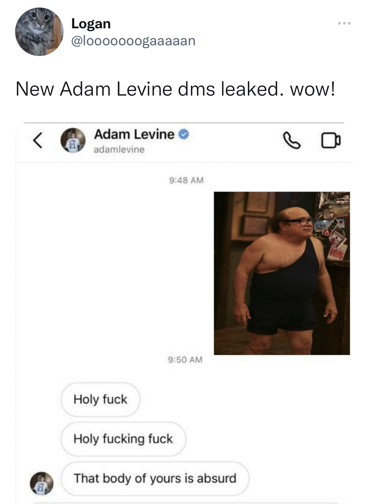 Adam Levine Sexting memes - shoulder - Logan