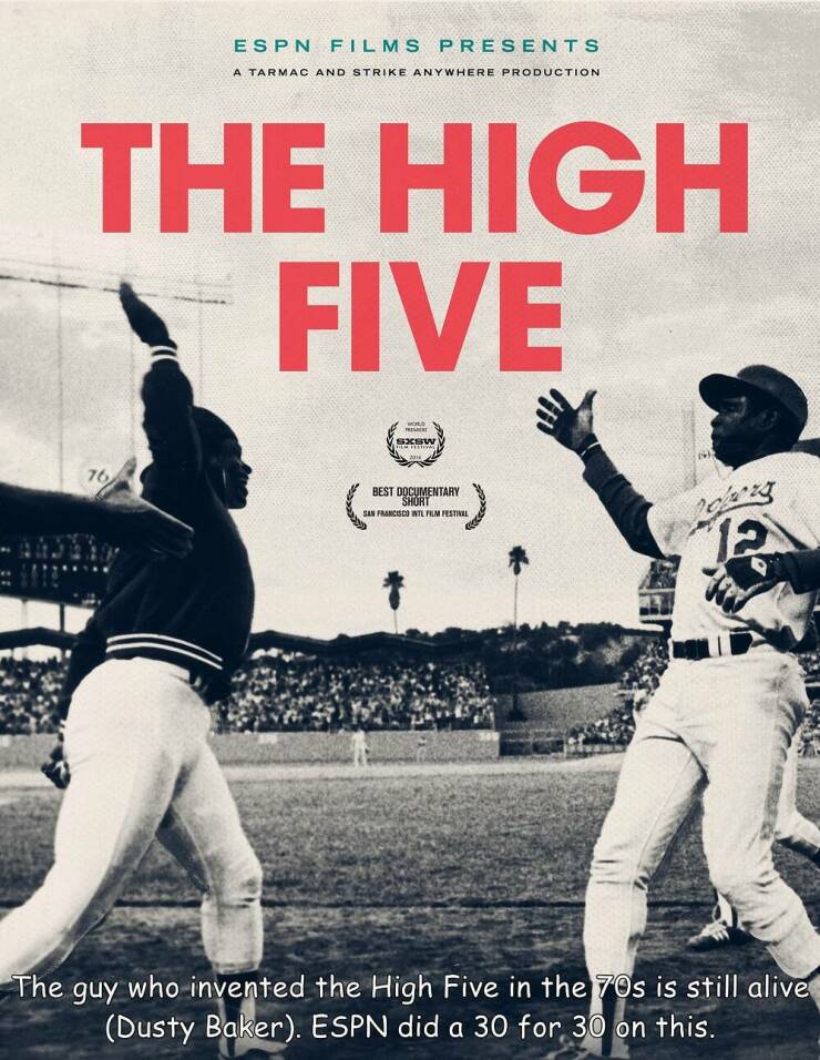 dusty baker glenn burke high five - Espn Films Presents A Tarmac And Strike Anywhere Production The High Five 76 Wold Fremmer Sxsw De Hem Festiva Best Documentary Short San Francisco Intl Film Festival Jolens The guy who invented the High Five in the 70s 
