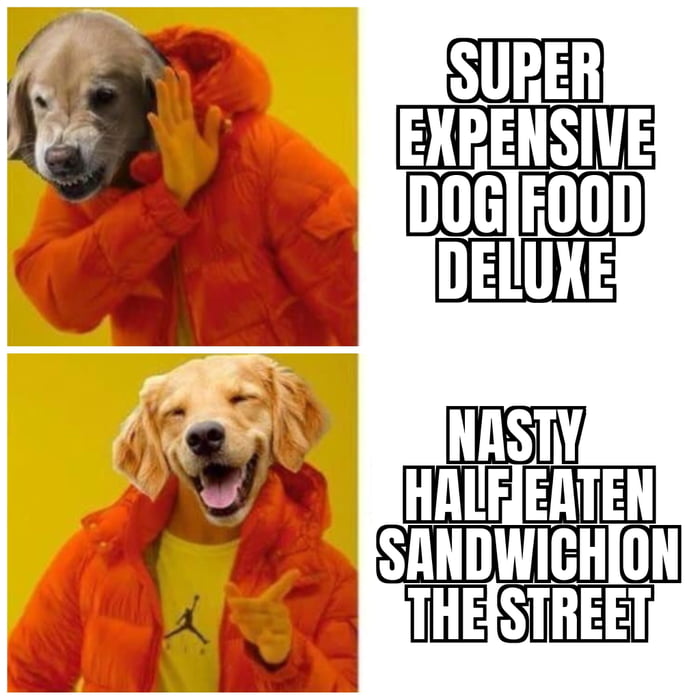 Dog food - Super Expensive Dog Food Deluxe Nasty Half Eaten Sandwich On The Street