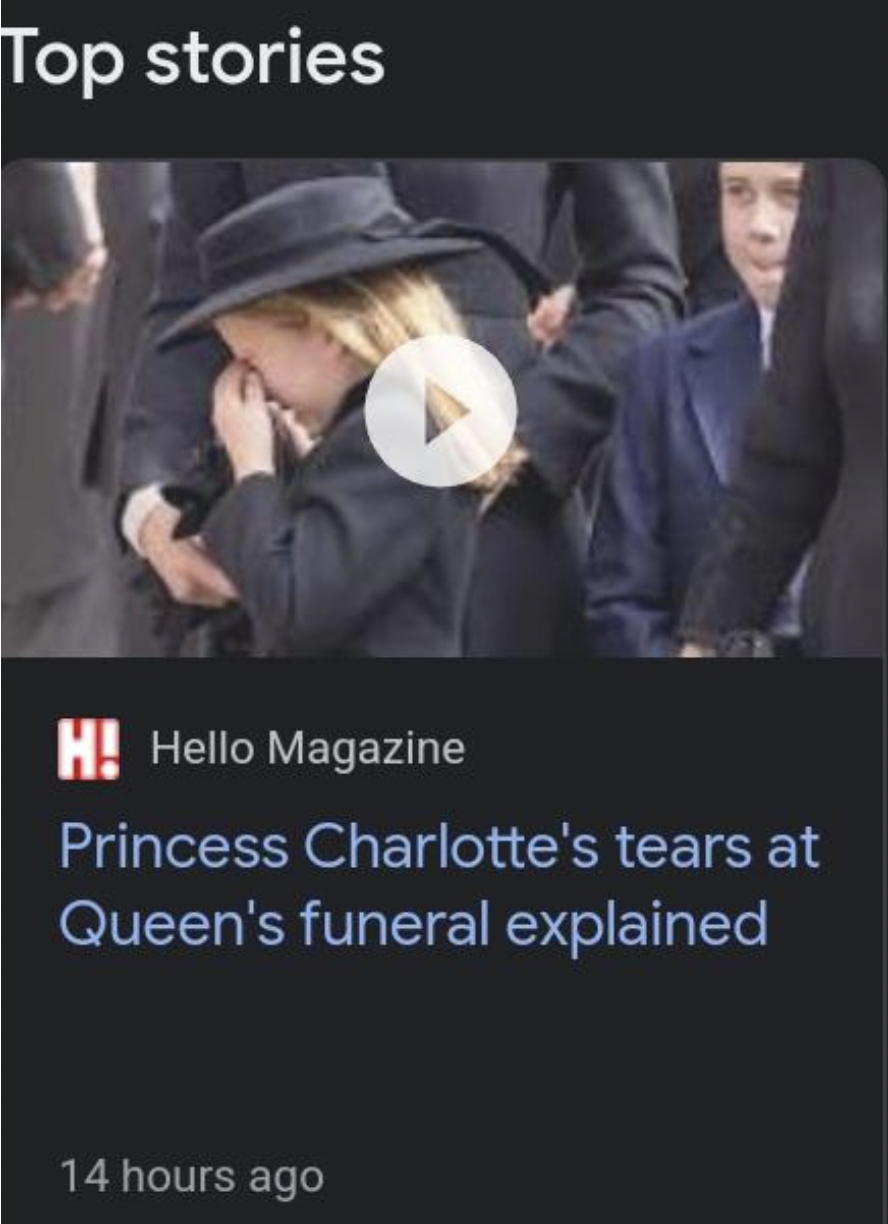 Friday facepalms - gentleman - Top stories H! Hello Magazine Princess Charlotte's tears at Queen's funeral explained