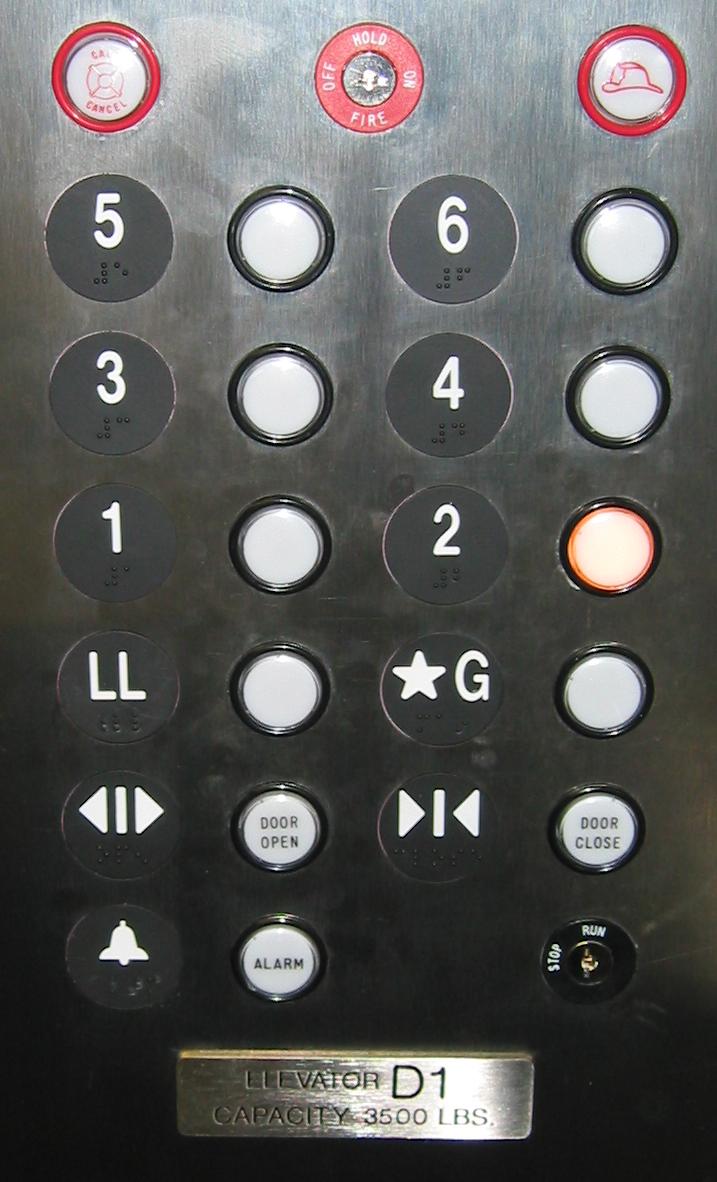life hacks and tips - elevator emergency call button - Cancel 5 3 1 Ll Door Open Alarm Hold Fire 6 4 2 G K Llevator D1 Capacity 3500 Lbs. Stop Door Close Run