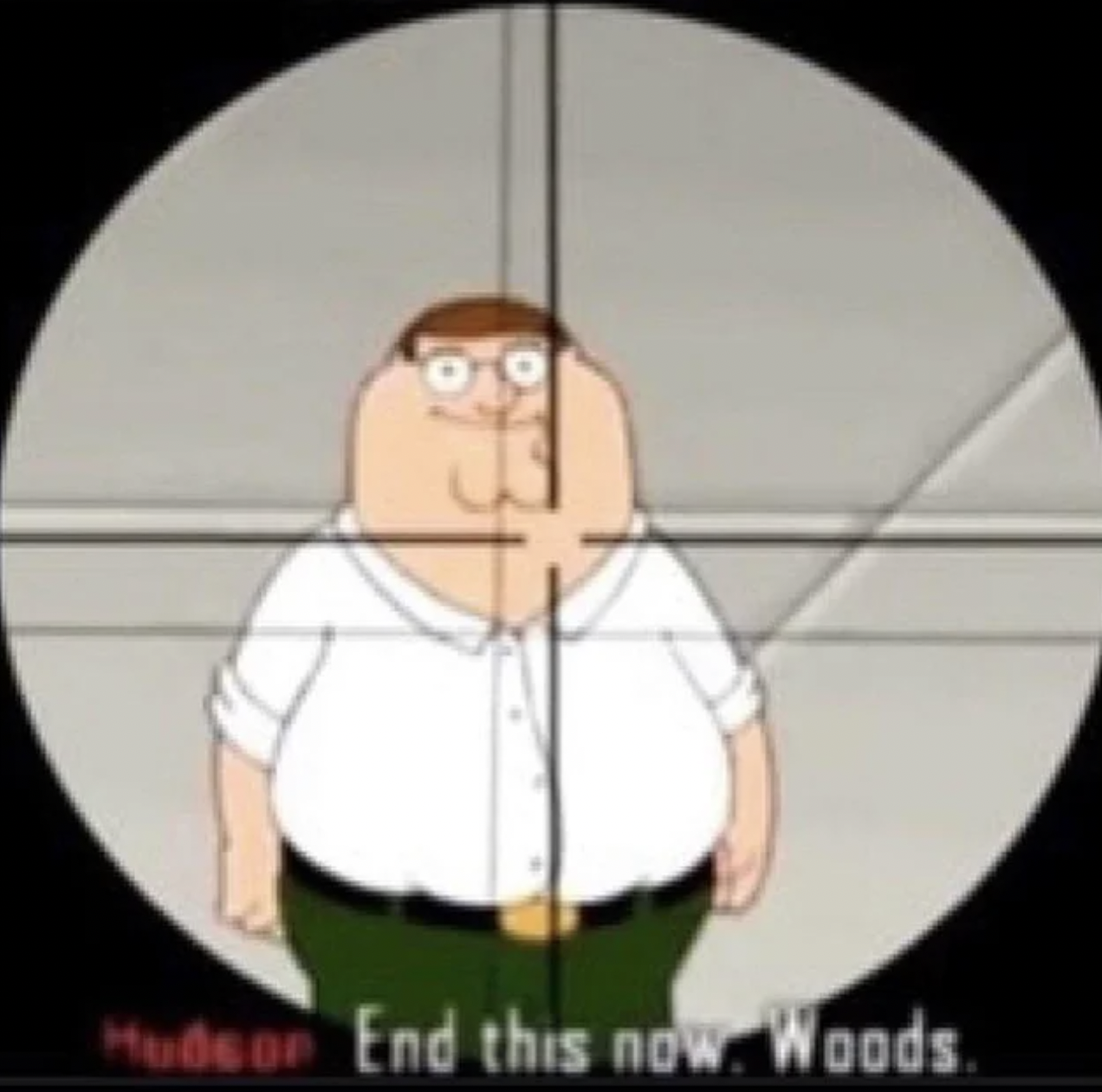 gaming memes - end this now woods meme - Hudson End this now. Woods.