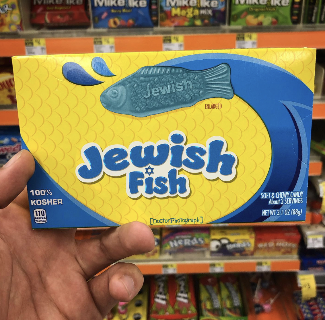 doctor photograph memes - sweet jewish fish - 100% Kosher 110 Bike viiketike Megamx Jewish Enlarged Jewish Fish H Doctor Photograph Neras Soft&Chewy Candy About 3 Servings Net Wt 3.10Z 889