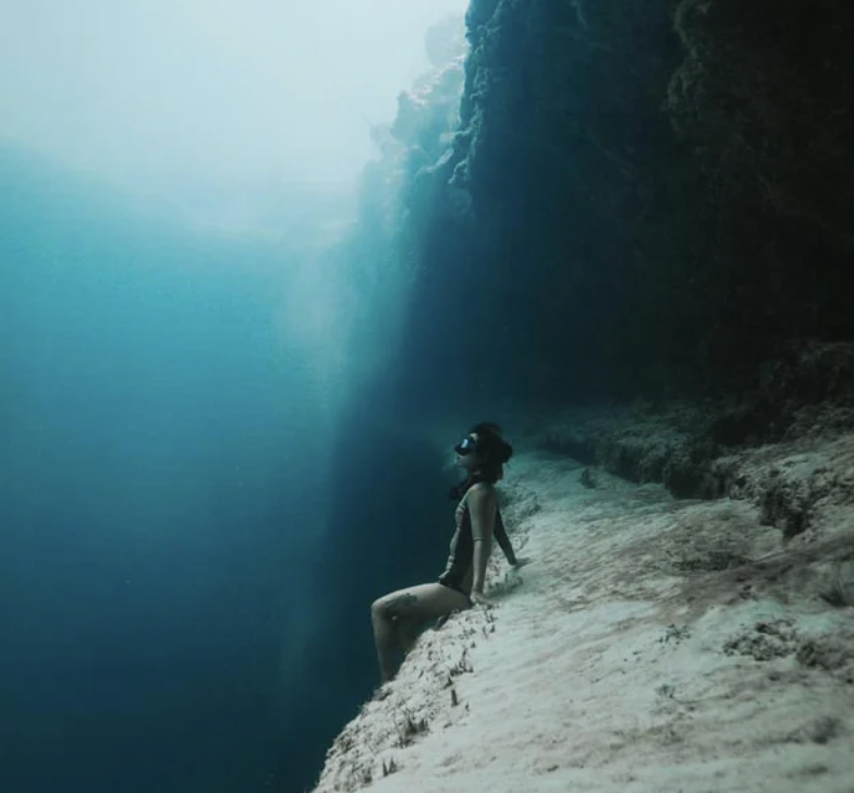 Oh hey, what's up? I'm just hanging out on an underwater cliff.