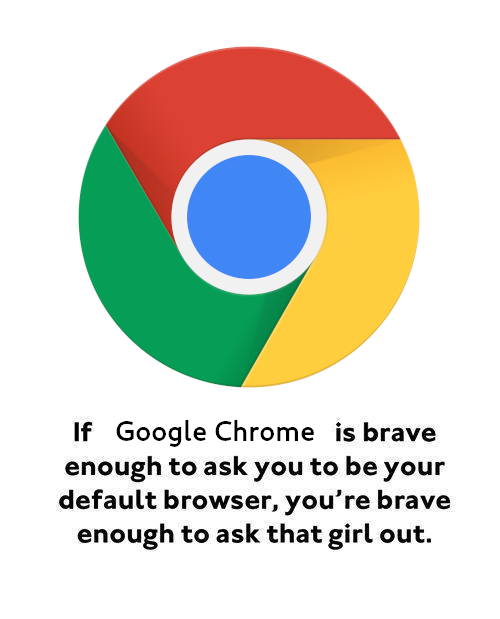 monday morning randomness - if internet explorer meme - O If Google Chrome is brave enough to ask you to be your default browser, you're brave enough to ask that girl out.