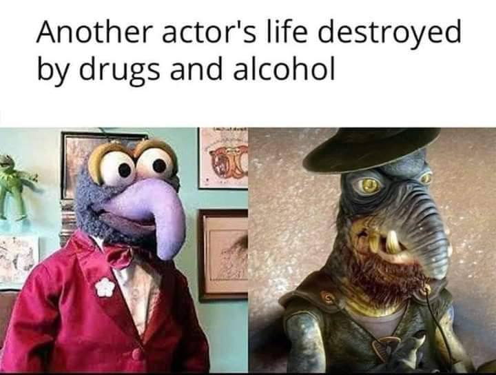 monday morning randomness - muppets memes - Another actor's life destroyed by drugs and alcohol O