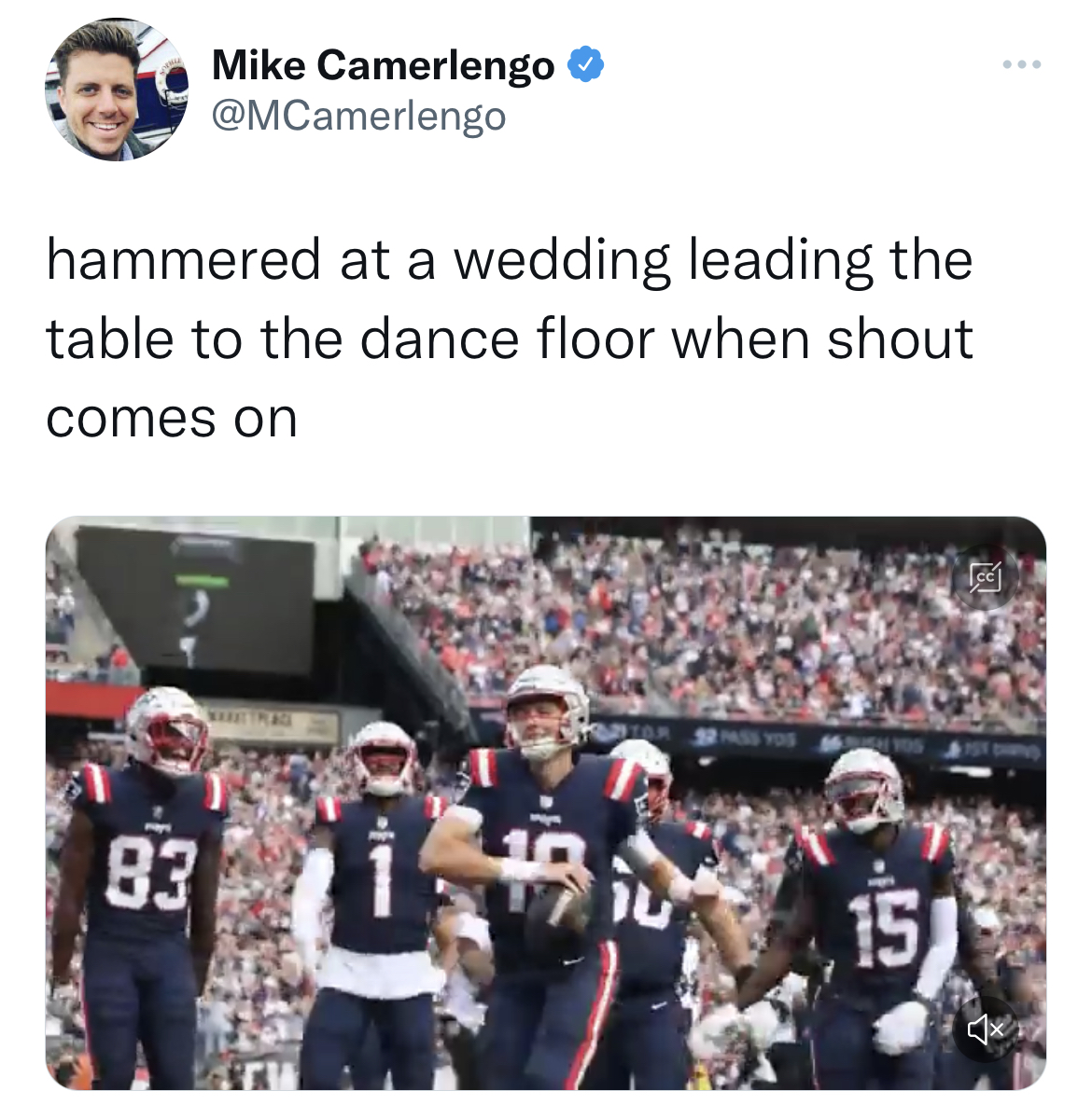 nfl football tweets week 3 - team - Mike Camerlengo hammered at a wedding leading the table to the dance floor when shout comes on 83 15 ...