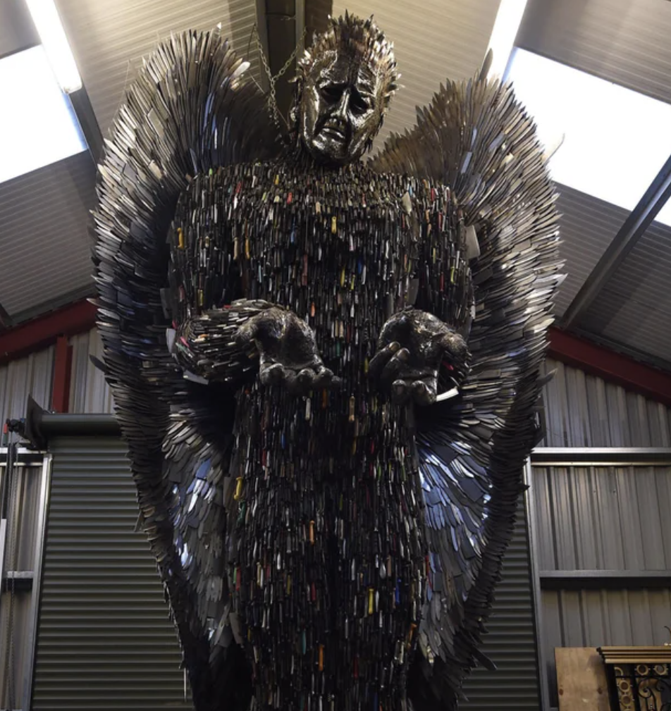 The Knife Angel was created by cops who used confiscated knives.