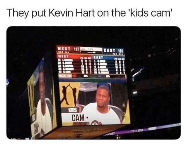 monday morning randomness - multimedia - They put Kevin Hart on the 'kids cam' West 117 Sas East 101 Mese Mert 1 Le 28 L Kids Cam East