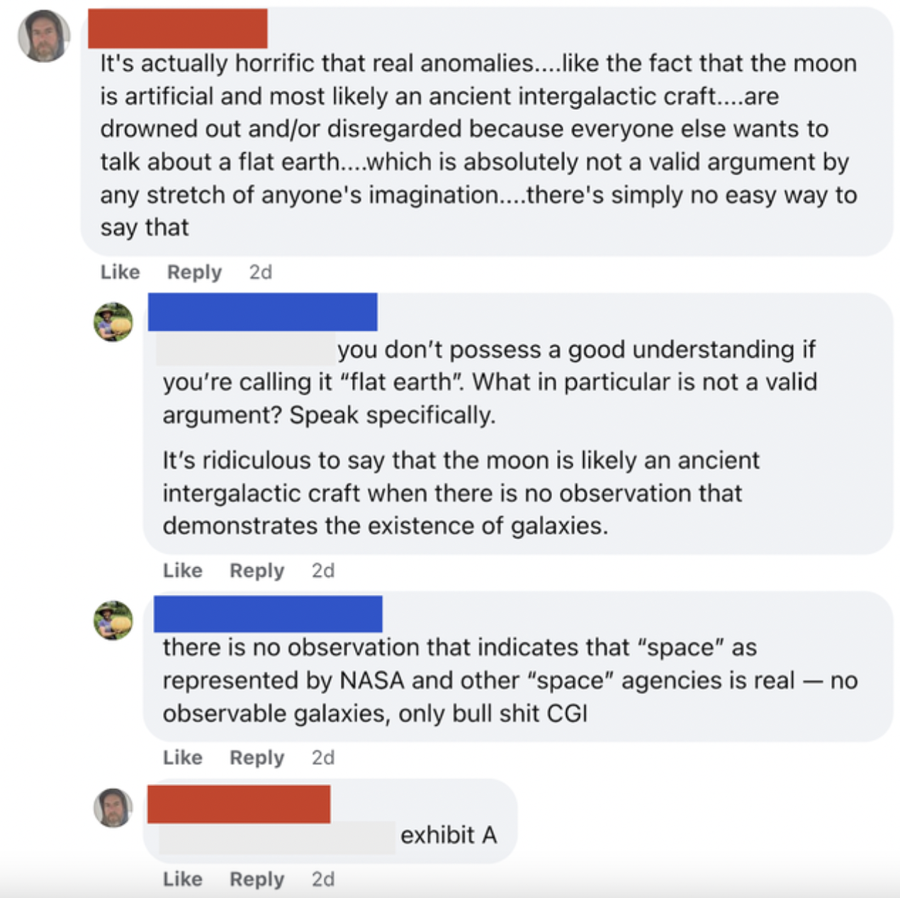 Confidently incorrect people - web page - It's actually horrific that real anomalies.... the fact that the moon is artificial and most ly an ancient intergalactic craft....are drowned out andor disregarded because everyone else wants to talk about a flat