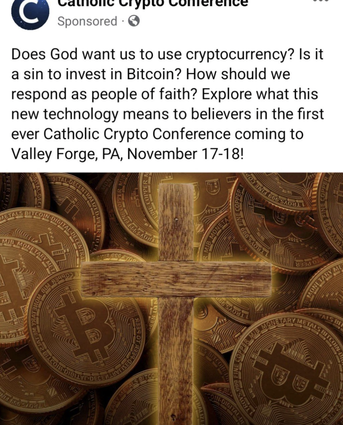 Insane People of Facebook - pattern - Sponsored Does God want us to use cryptocurrency? Is it a sin to invest in Bitcoin? How should we respond as people of faith? Explore what this new technology means to believers in the first ever Catholic Crypto Conf
