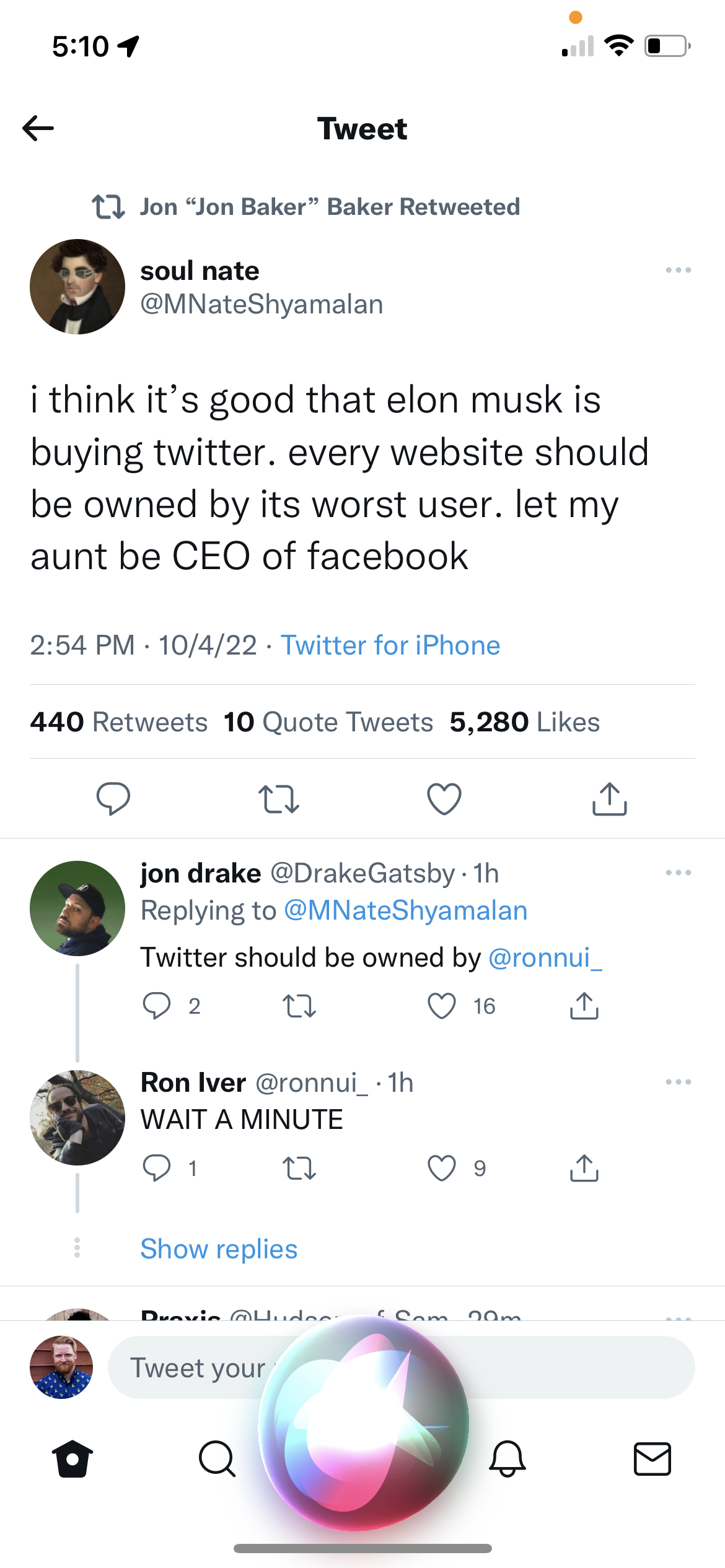 Savage and hilarious tweets - xxxtentacion funny tweets - 1 Jon "Jon Baker" Baker Retweeted soul nate i think it's good that elon musk is buying twitter. every website should be owned by its worst user. let my aunt be Ceo of facebook D 10422 Twitter for i