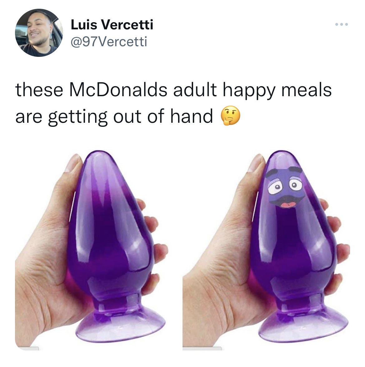 Savage and funny tweets - lavender - Luis Vercetti these McDonalds adult happy meals are getting out of hand