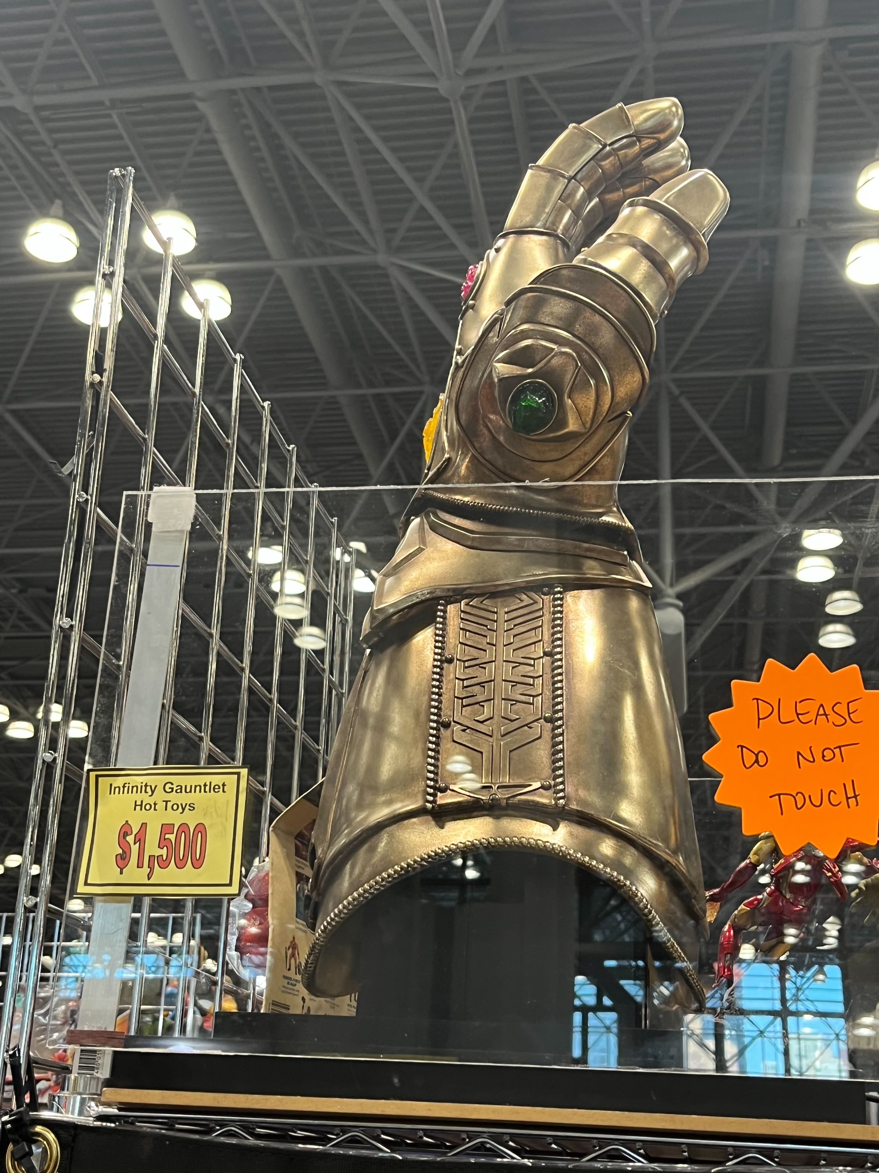 Things you can buy at comic con - landmark - Infinity Gauntlet Hot Toys $1,500 Please Do Not Touch