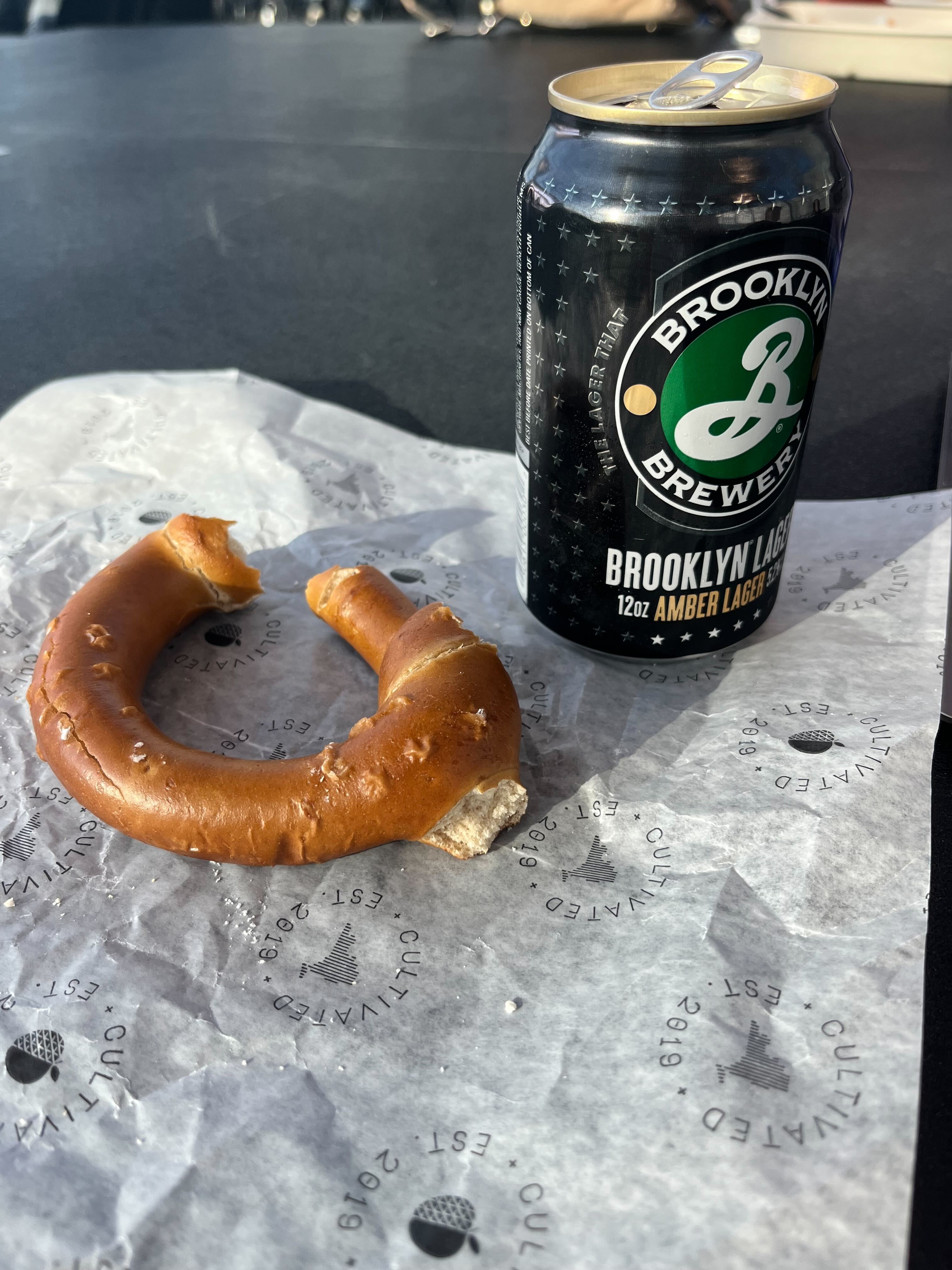 A nice pretzel and beer to finish it all off. 