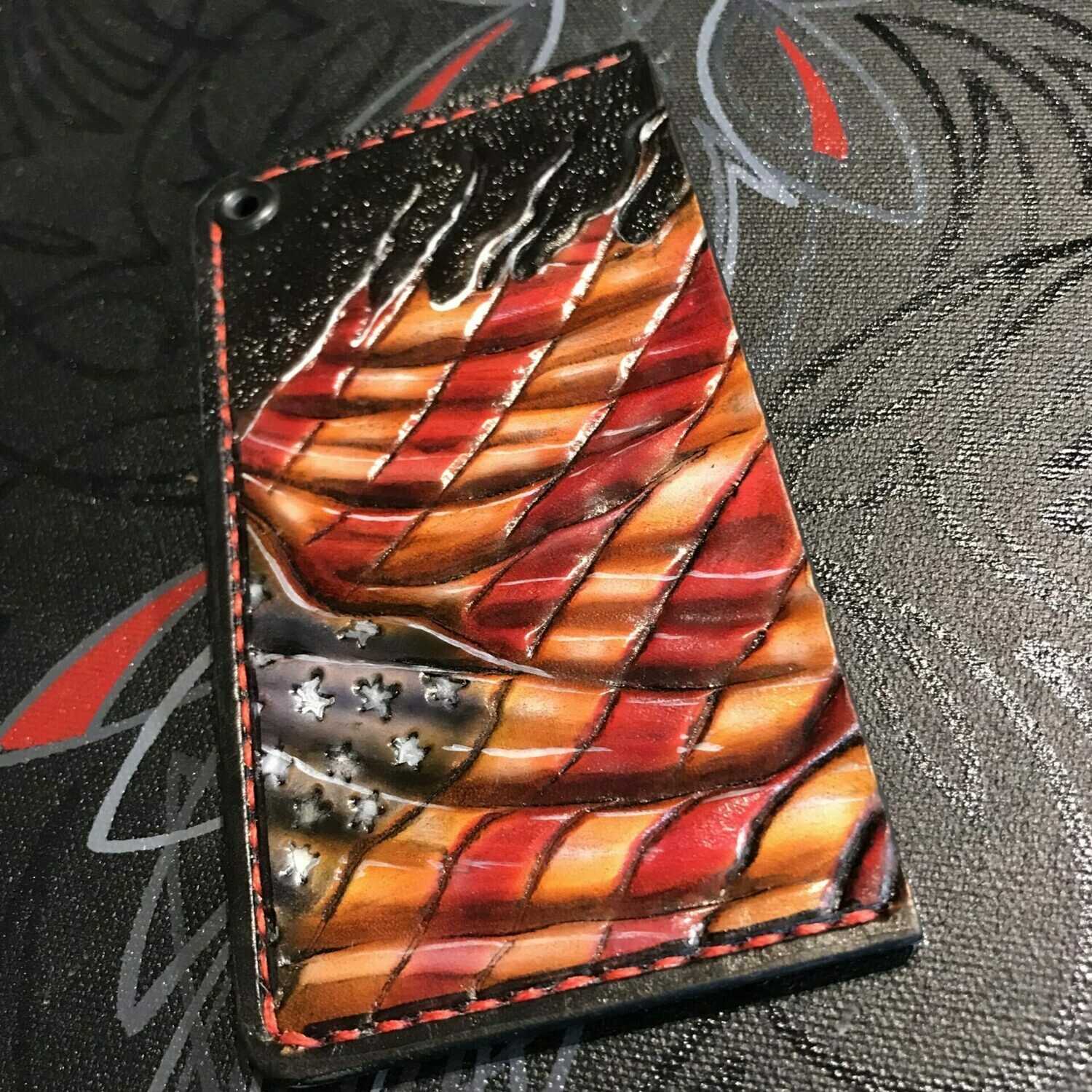 cool leather wallets - orange - J