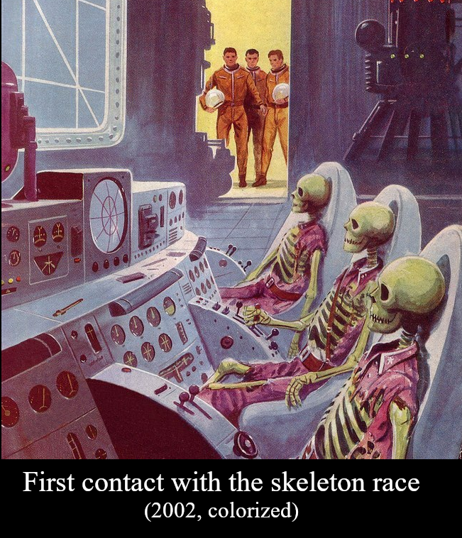 monday morning randomness - schwur auf deimos - 0000 First contact with the skeleton race 2002, colorized