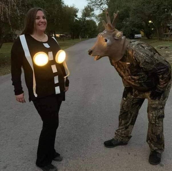 daily dose of randoms - deer in headlights costume