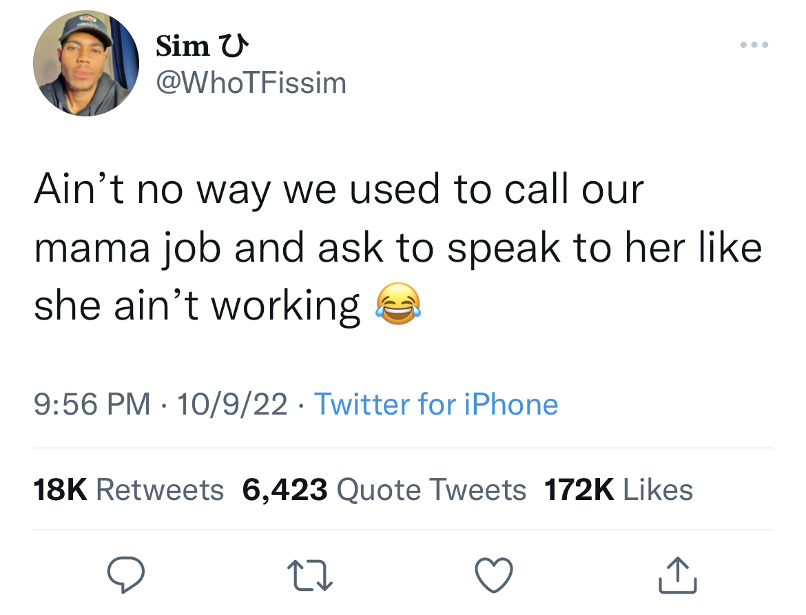 Savage Tweets - tweets sexy - Gifts Sim U Ain't no way we used to call our mama job and ask to speak to her she ain't working 10922 Twitter for iPhone 18K 6,423 Quote Tweets 27