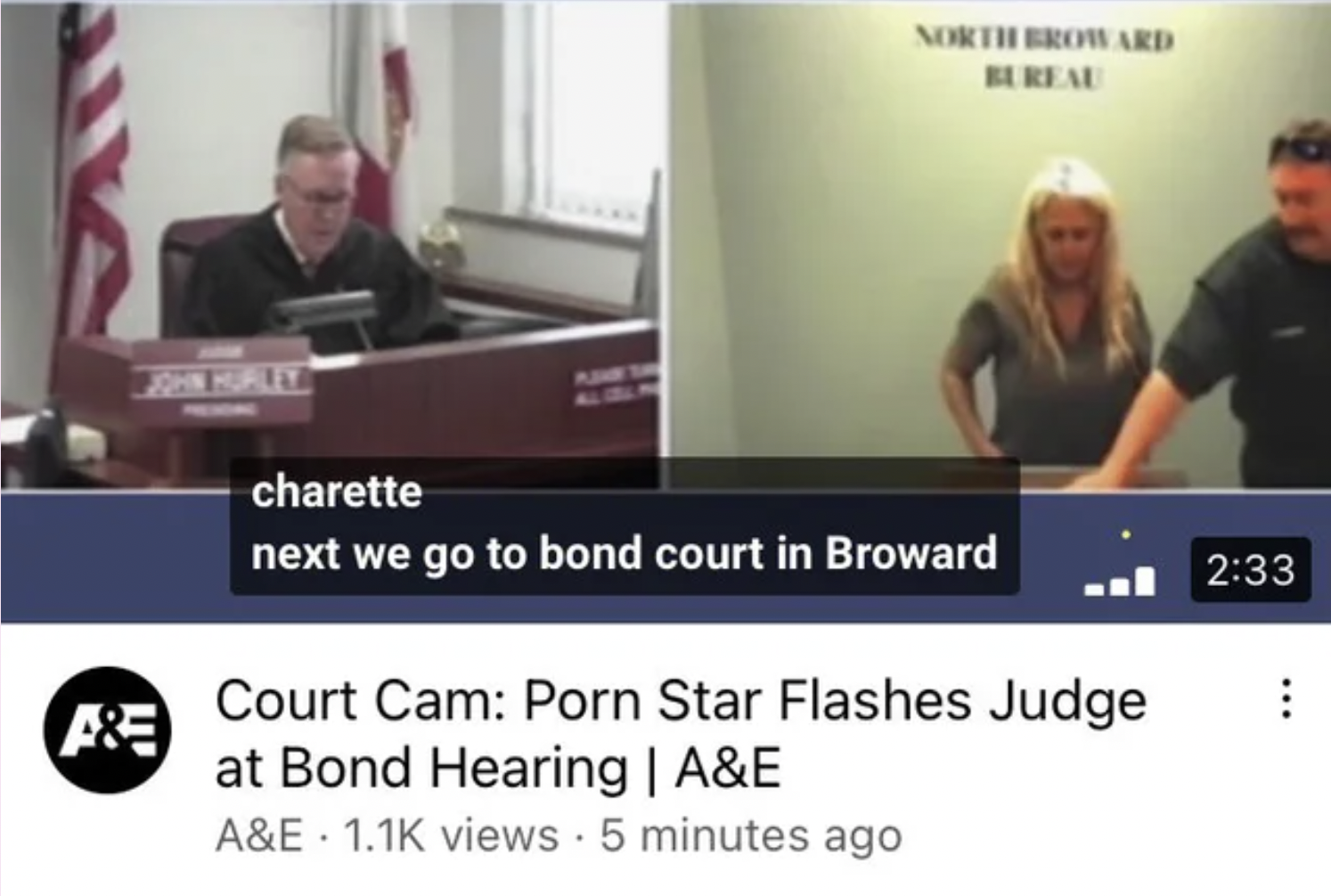 Trashy people - Broward Bureau charette next we go to bond court in Broward Court Cam