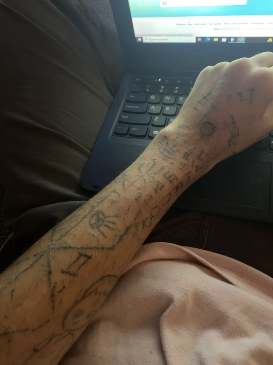 Awful tattoos - human leg -