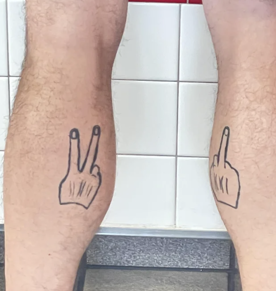 Awful tattoos - human leg - M