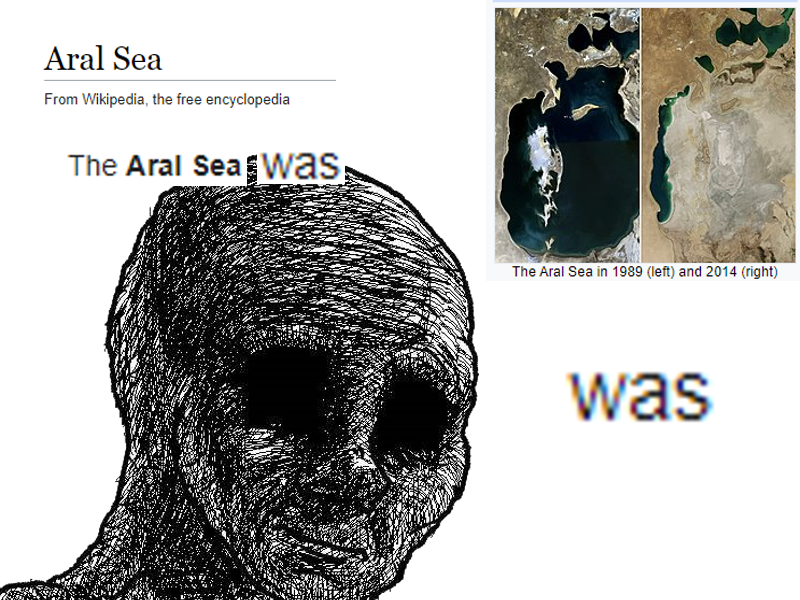 funny memes and pics - head - Aral Sea From Wikipedia, the free encyclopedia The Aral Sea Was The Aral Sea in 1989 left and 2014 right was