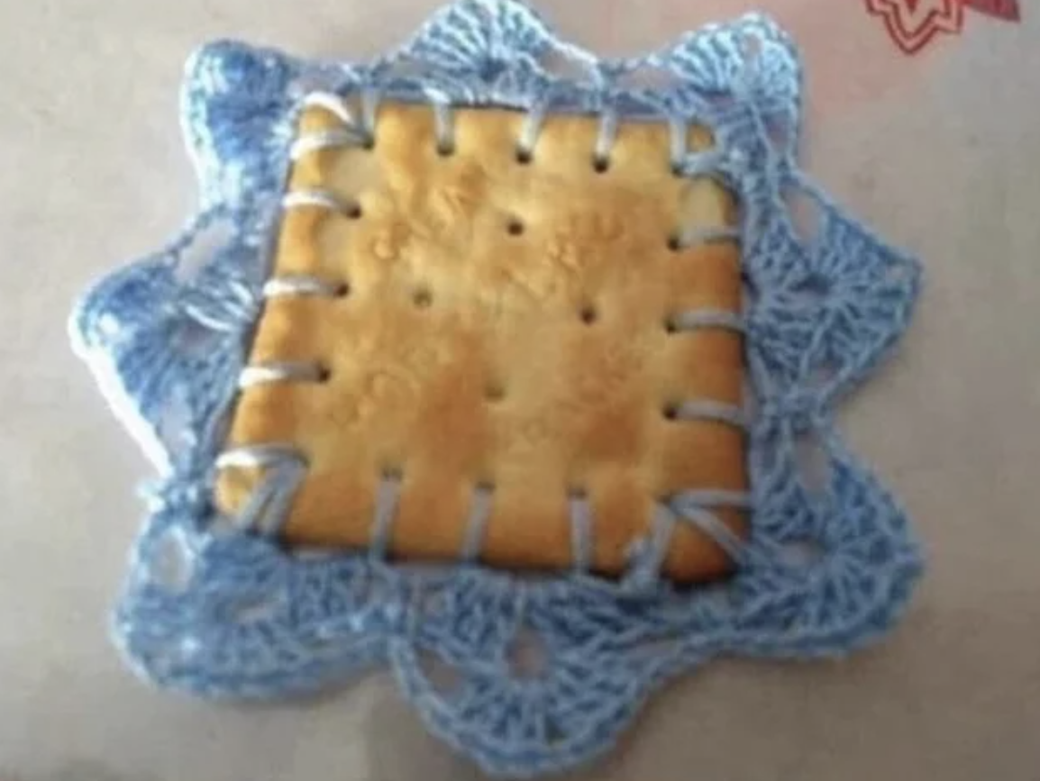 awful taste but perfect execution - sewn cracker