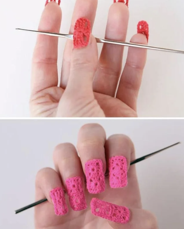awful taste but perfect execution - crochet nails