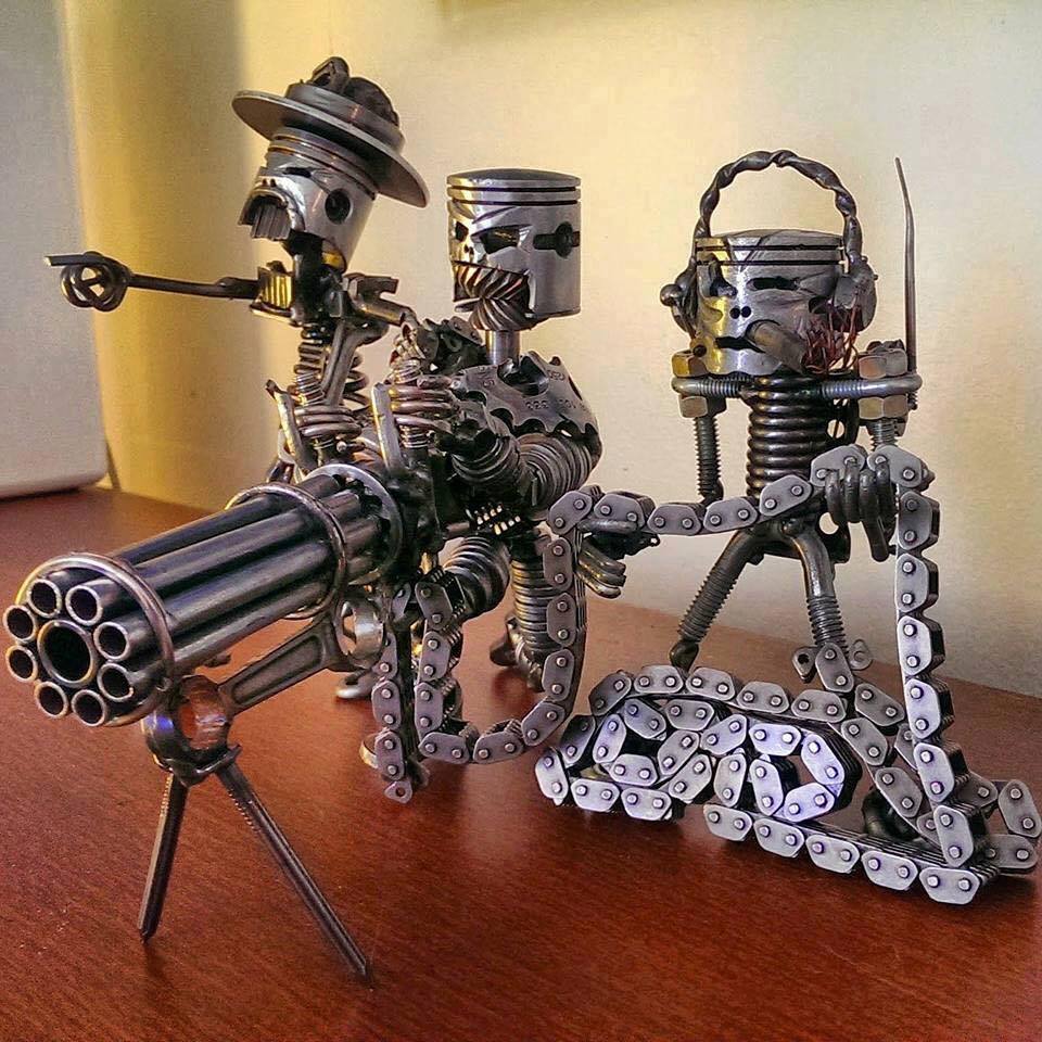 people with impressive talents - things made from car parts