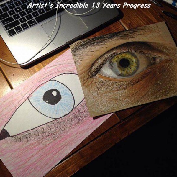 people with impressive talents - 1 year art progression - C P .. M 9 w 1 As Artist's Incredible 13 Years Progress C