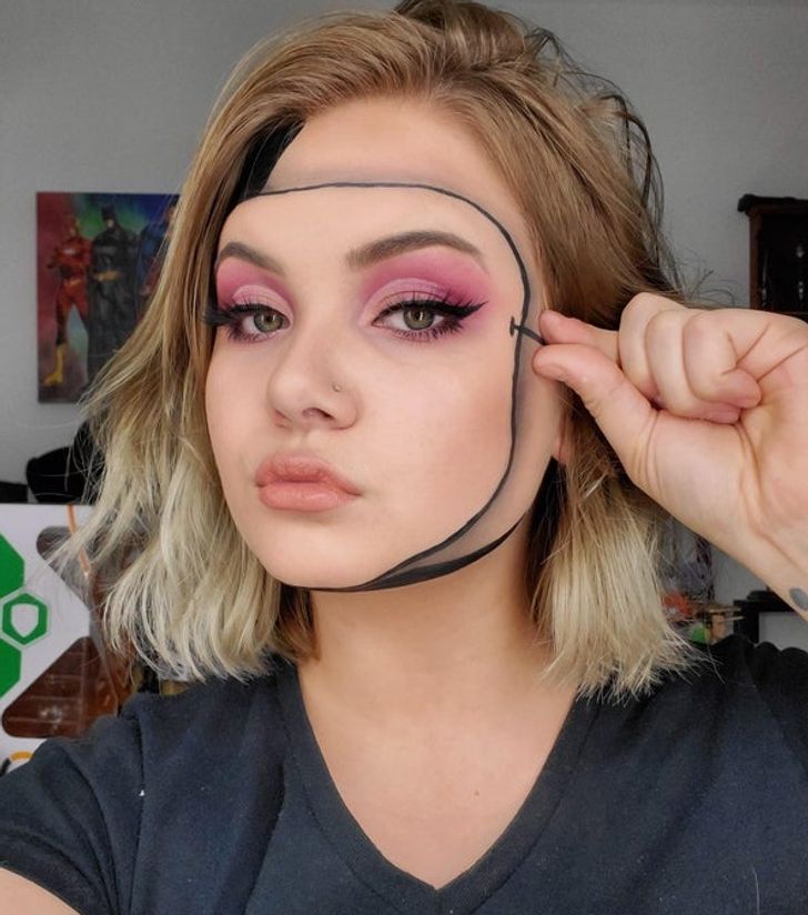 people with impressive talents - face illusion makeup