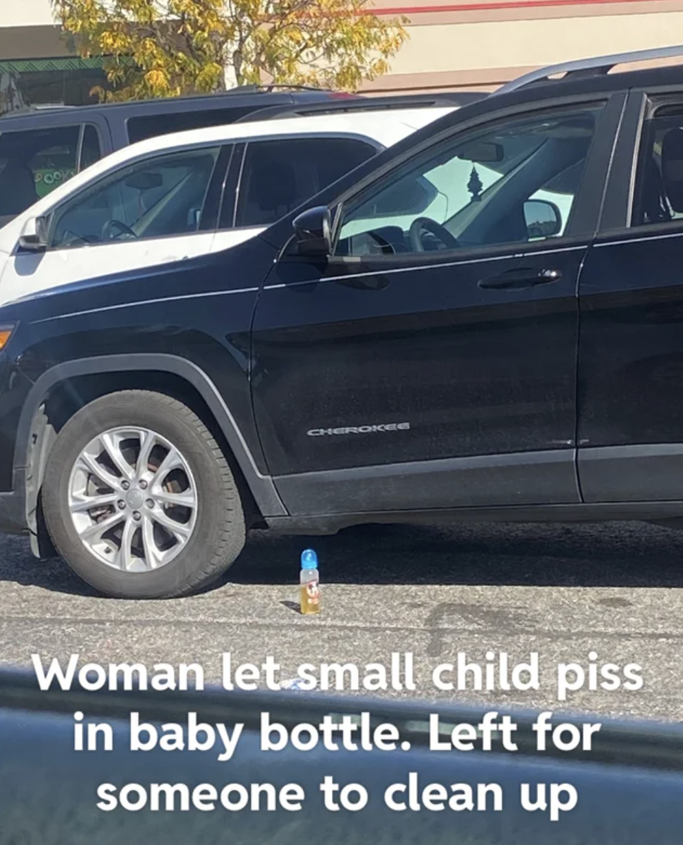 Cringey Pics - small child piss in baby bottle. Left for someone to clean up
