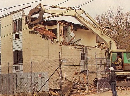 In 1992, the apartment building was to be knocked down.