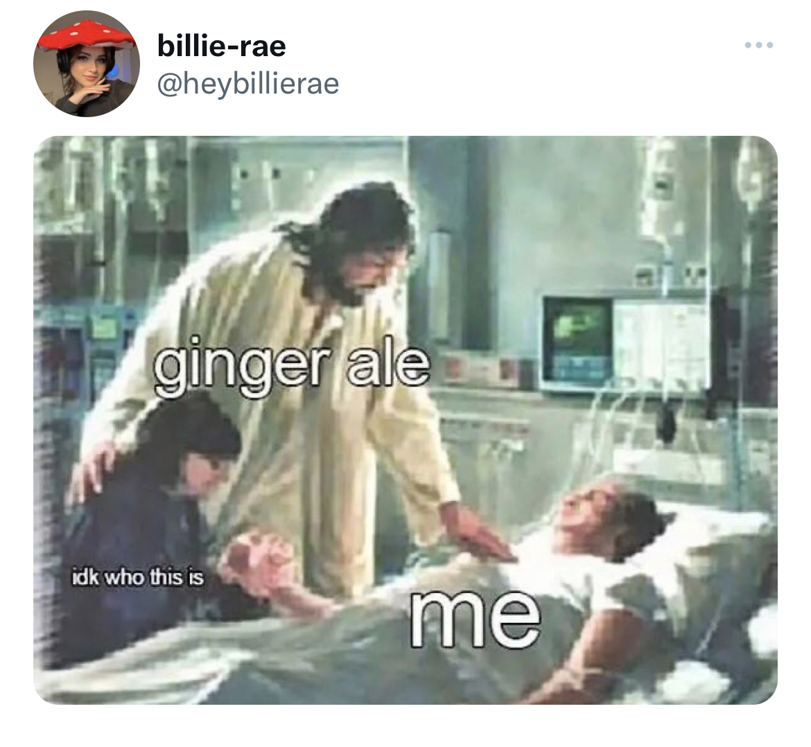 savage tweets to start the week - jesus pray for the sick - billierae ginger ale idk who this is me B