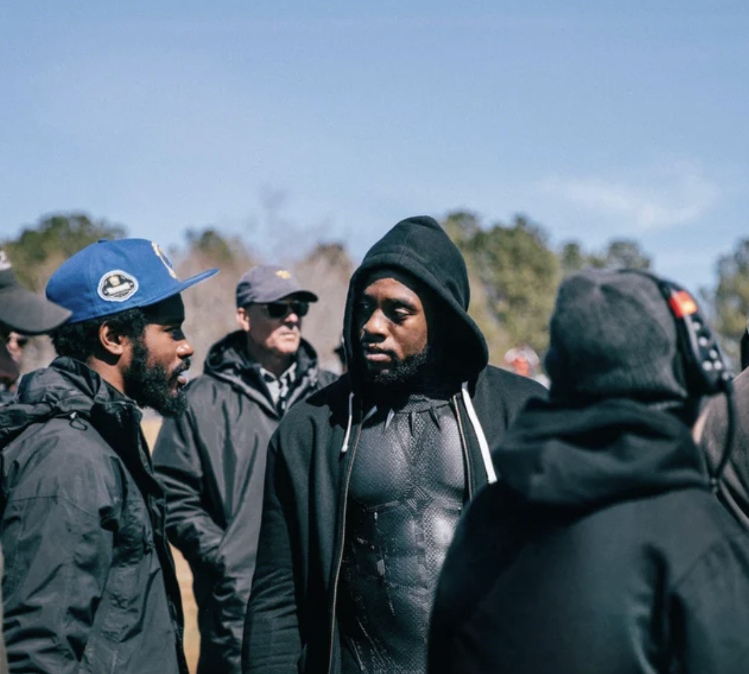 Fascinating photos behind the scenes of films - ryan coogle and chadwick boseman