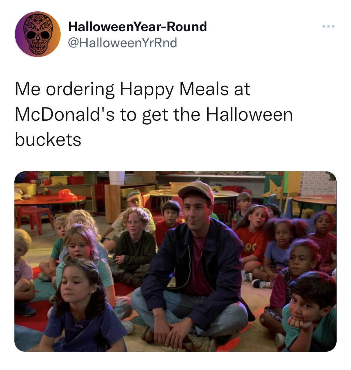 Savage and hilarious tweets - me watching incredibles 2 - HalloweenYearRound Me ordering Happy Meals at McDonald's buckets to get the Halloween Oc