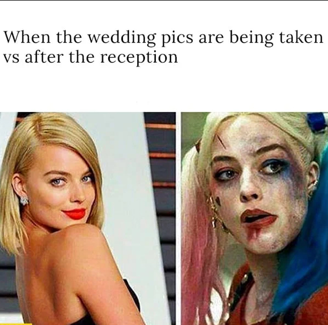 spicy sex memes - head - When the wedding pics are being taken vs after the reception